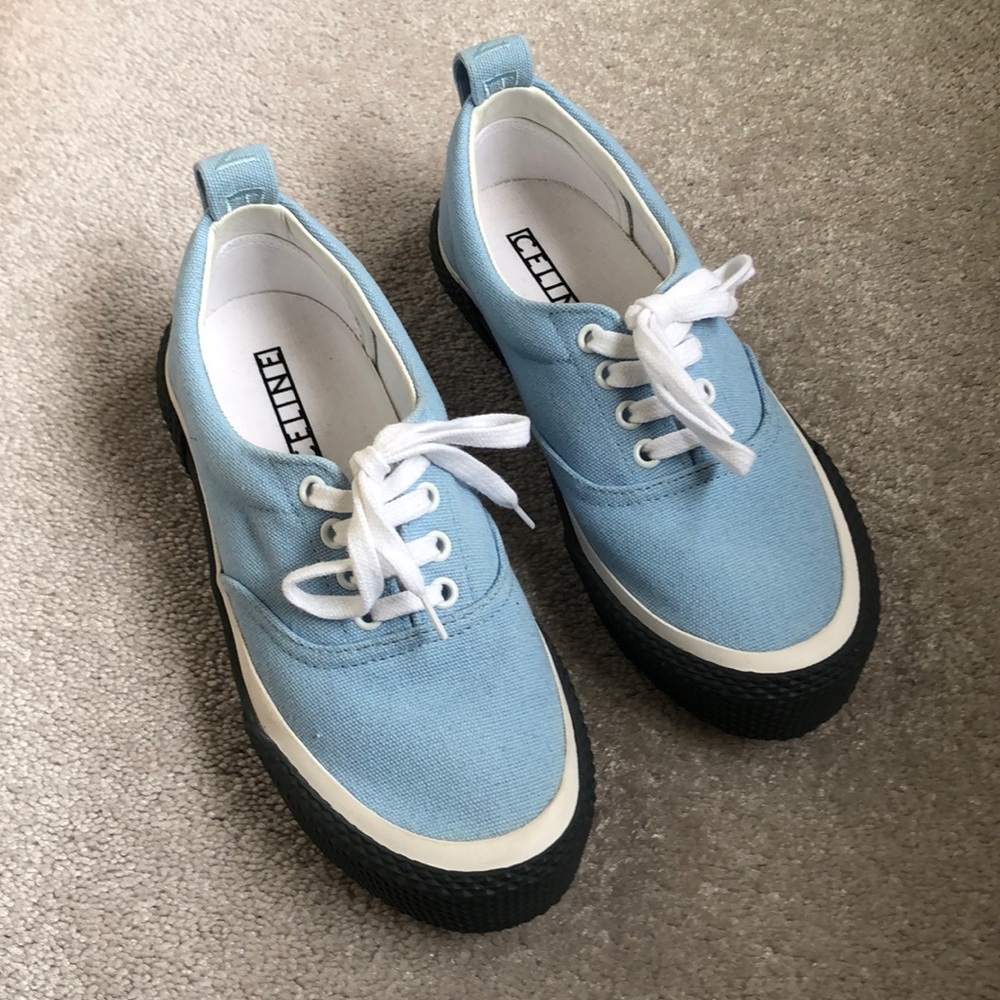 Celine canvas sneakers with dark grey rubber